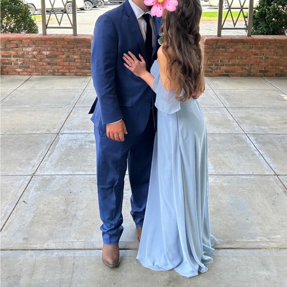 Azazie Juna dress dusty blue - Picture 3 of 3